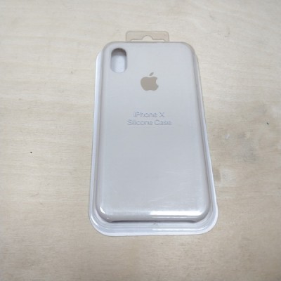 Чехол iPhone X Silicone Case бежевый