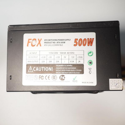 Блок питания FOX ATX-500BT 500W