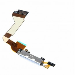 Шлейф нижний iPhone 4 с коннектором зарядки белый оригинал